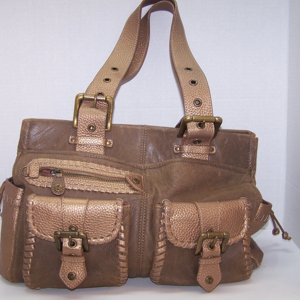 Tommy Bahama Brown / Bronze Leather Tote